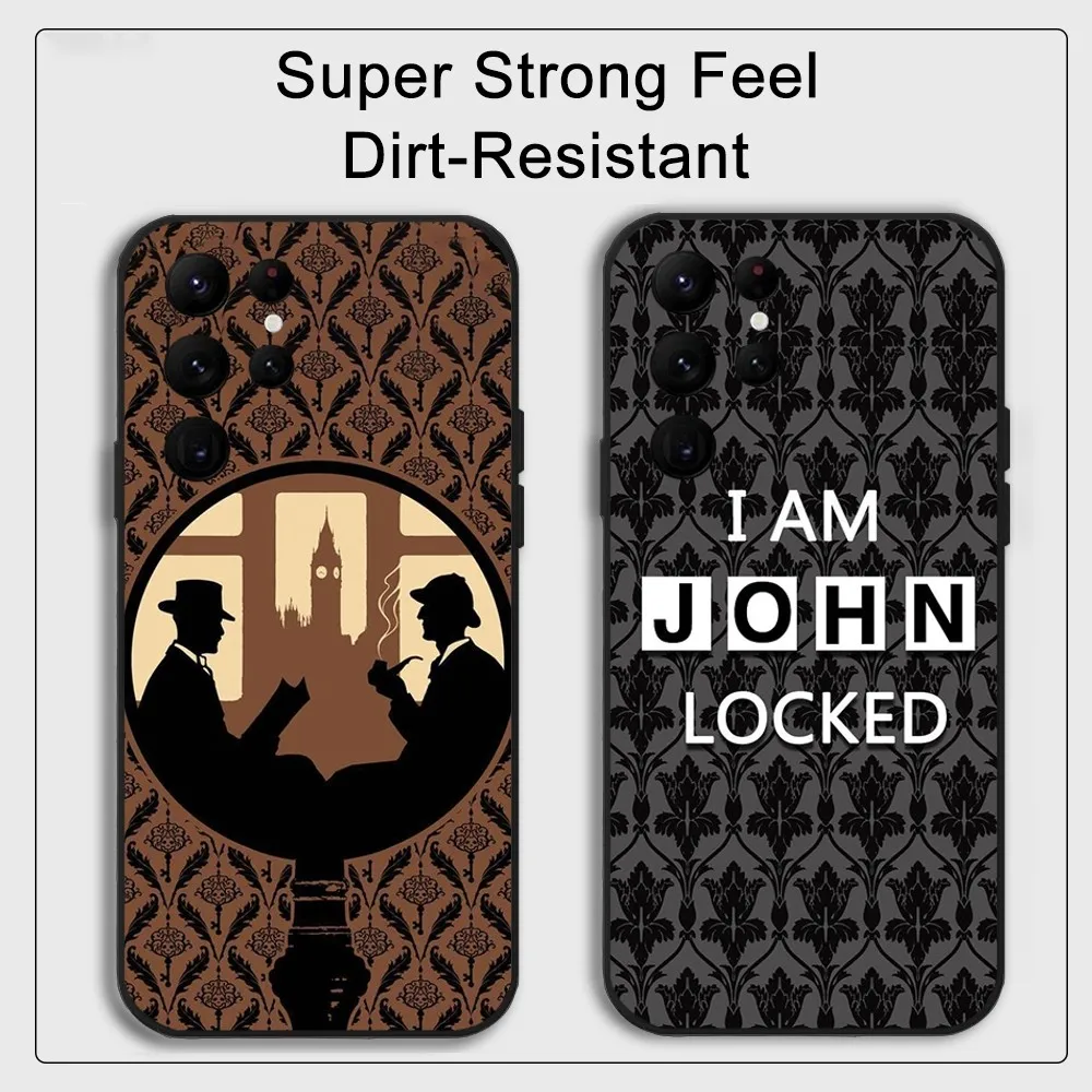 221B TV S-Sherlock H-Holmes Phone Case Samsung S series s20 s21 s22 s23 s24 FE Plus Ultra TPU Soft to Skin-friendly case