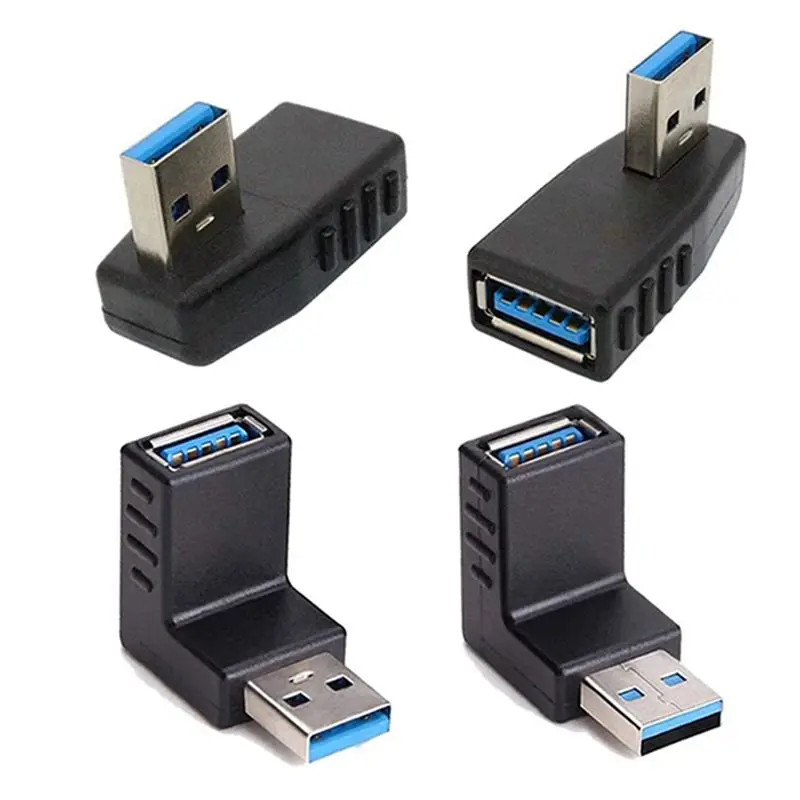 N34R-8PCS USB 3.0 Adapter Couplers 90 Degree Male To Female USB Connector - Including Left,Right,Up,Down Angle Adapter
