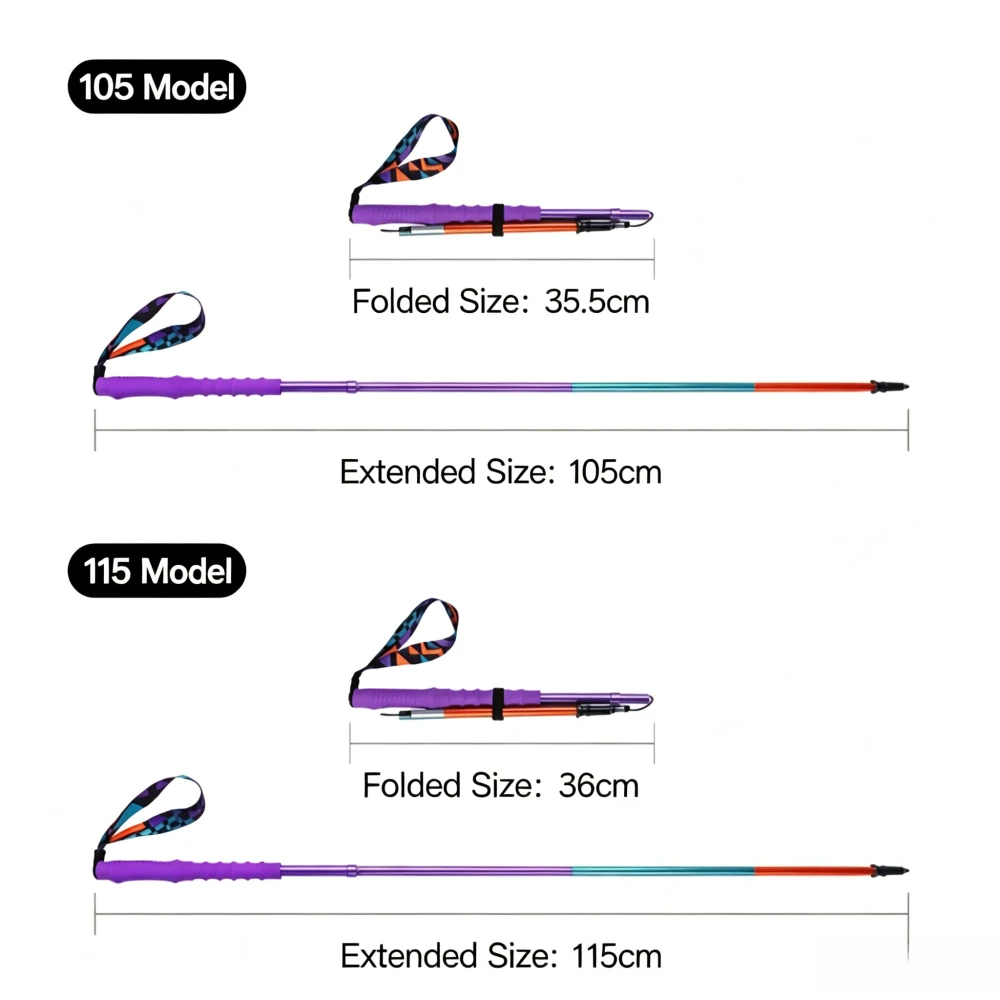 Professional Outdoor Ultra-light Folding 7075 Aluminum Alloy Camping Hiking Poles Walking Sticks Running Cross-country Poles