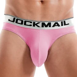 JOCKMAIL  Sexy Mesh Men's Underwear Brief Cotton Breathable Boxer Briefs U Convex Pouch Gay Underpants Men Briefs Sissy Panties