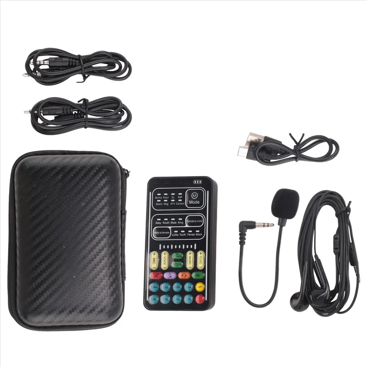 2026 جديد + مغير الصوت يده ميكروفون مغير الصوت مع آلة تأثيرات الصوت متعددة الوظائف للهاتف // التبديل (i9)