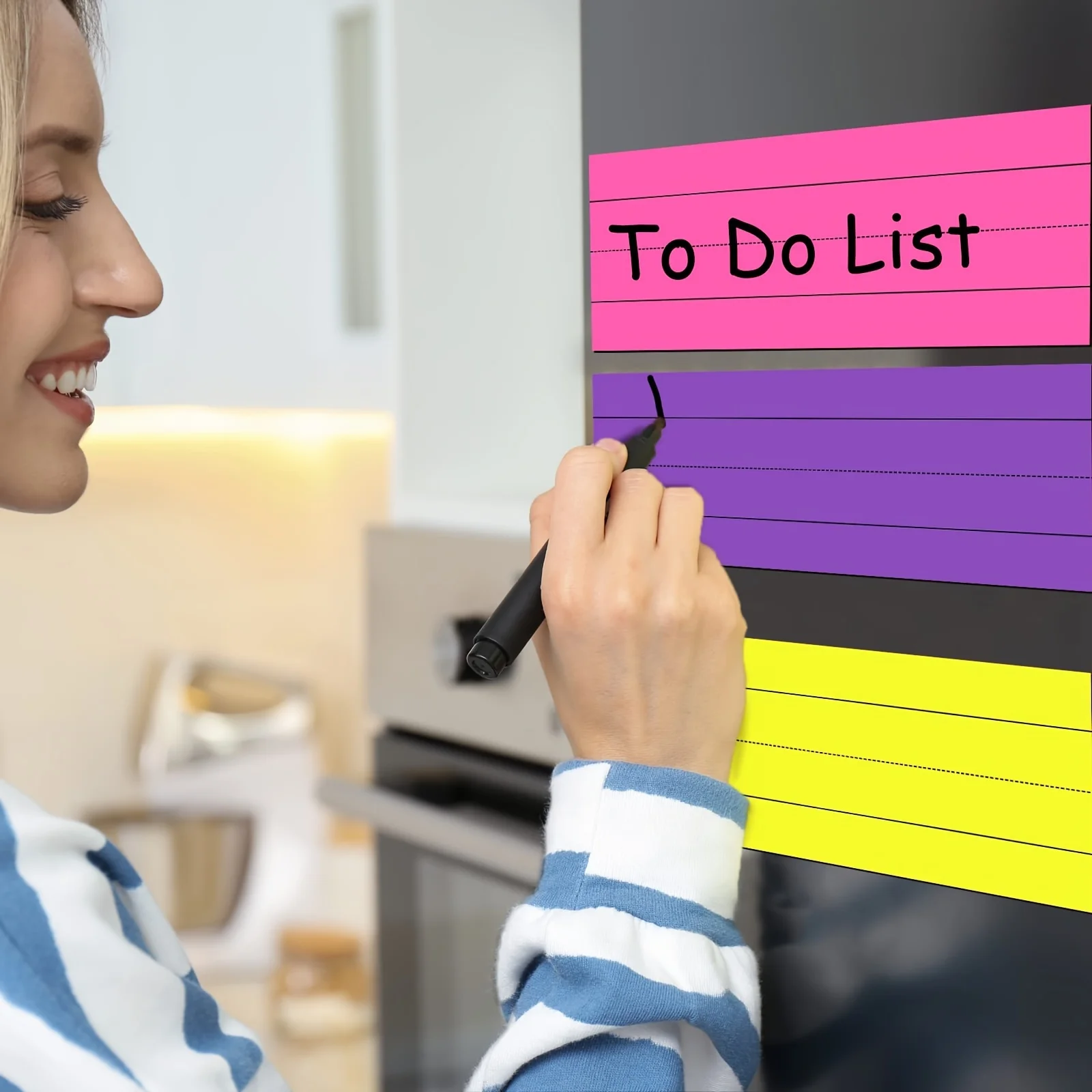 Dry Erase Lined Boards, Bright Magnetic Sentence Strips - Reusable Classroom Learning Tool for Students Teachers & Educators