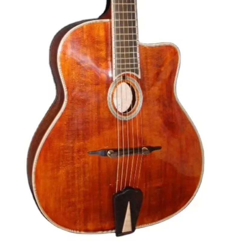 Yunzhi  Handmade Jazz Guitar Antique Color, Customizable Maple Jazz Acoustic Electric Guitar