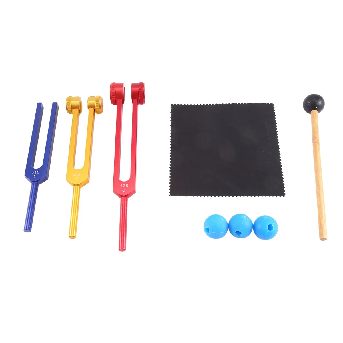 ABVE-Tuning Fork Set (128Hz, 256Hz, 512Hz),for Sound Healing, Meditation, Therapy ,Reliever Stress,Multicolor