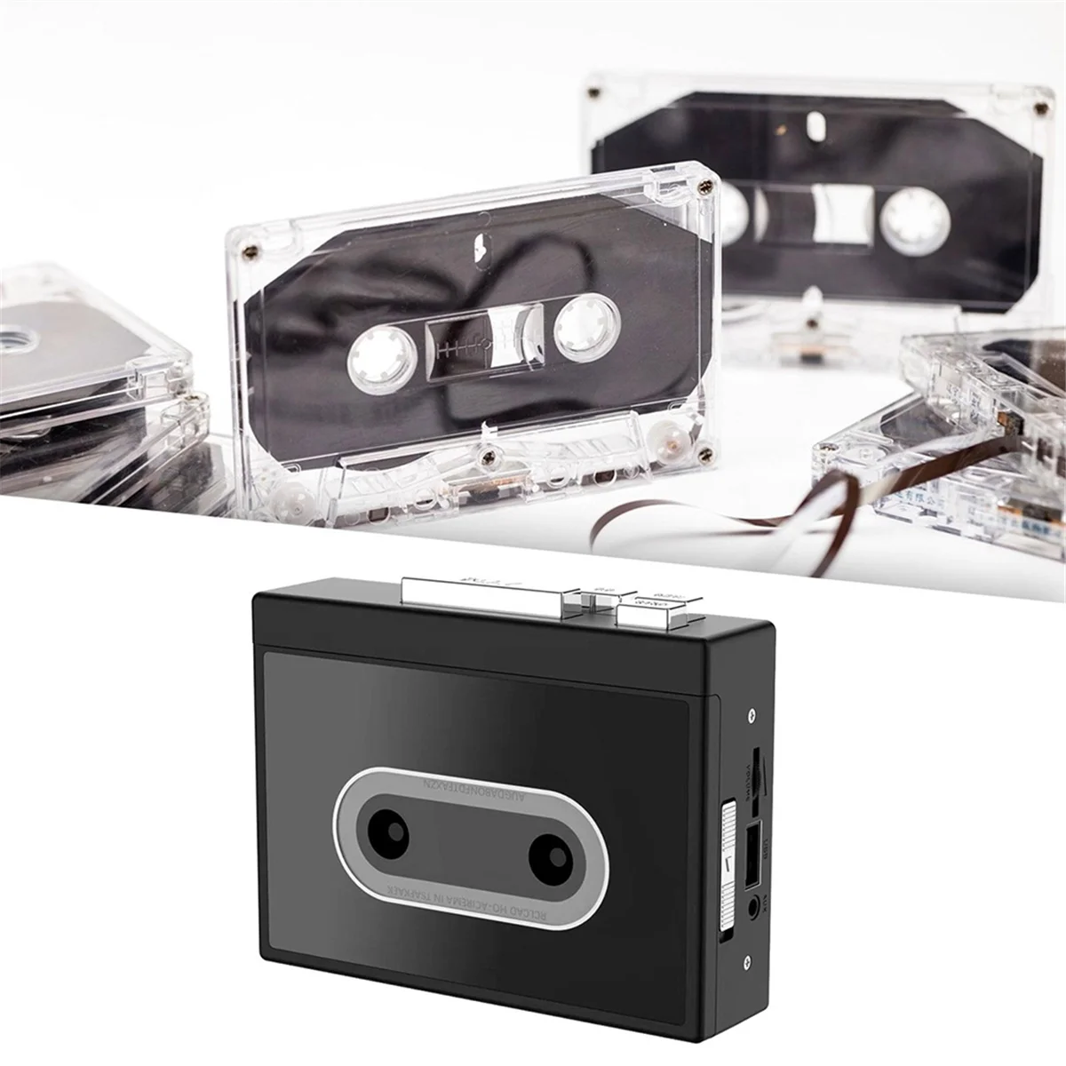 SMIEA Reprodutor de cassetes de som estéreo completo U Disk DC 5V 128KPS USB2.0 Leitor de fita de som binaural para aprendizagem de idiomas musicais em casa