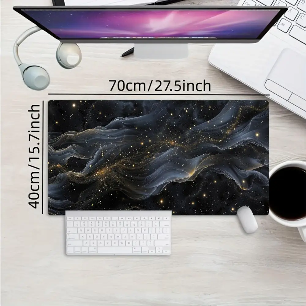 

XXL Large Gaming Mouse Pad,Black Cloudy Design with Light Dots,Laptop Accessory,Stitched Edges, Suitable for Office and Home Use