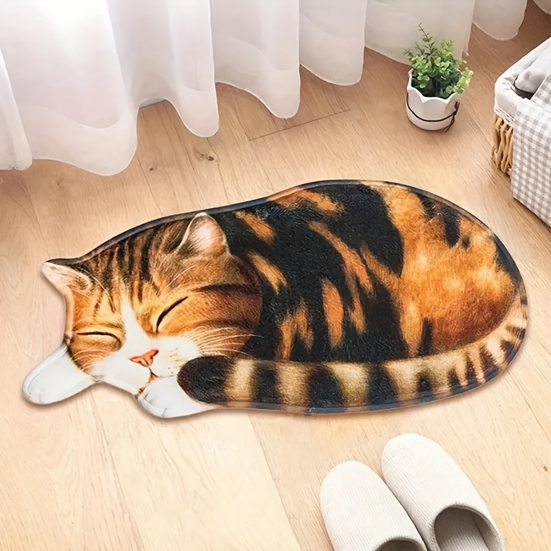  VIKAMA Cartoon Cat-Shaped Bath Mat Water-Absorbing And Non-Slip. Ideal for Bathrooms, Entryways, Home Decoration Soft Carpet 