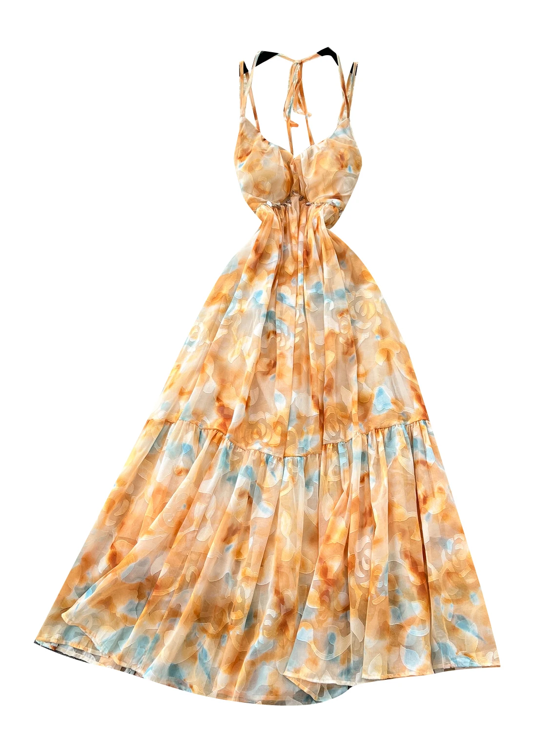 Sommer-Maxikleid mit Blumendruck für Damen von Vaion Sle, schulterfrei, A-Linien-Kleid, hohe Taille, ort Sve Ci, pendelfreundlich