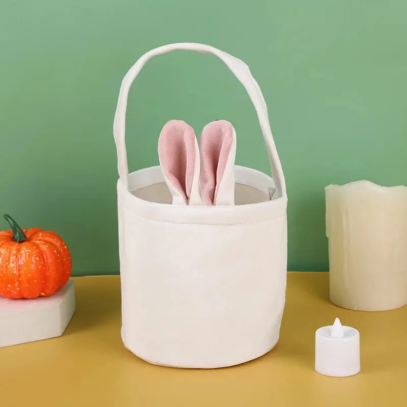 5 Bunny Ear Gift Tote Bags, DIY Personalized Storage Bucket, Large Capacity Basket, Easter Party Atmosphere Decoration