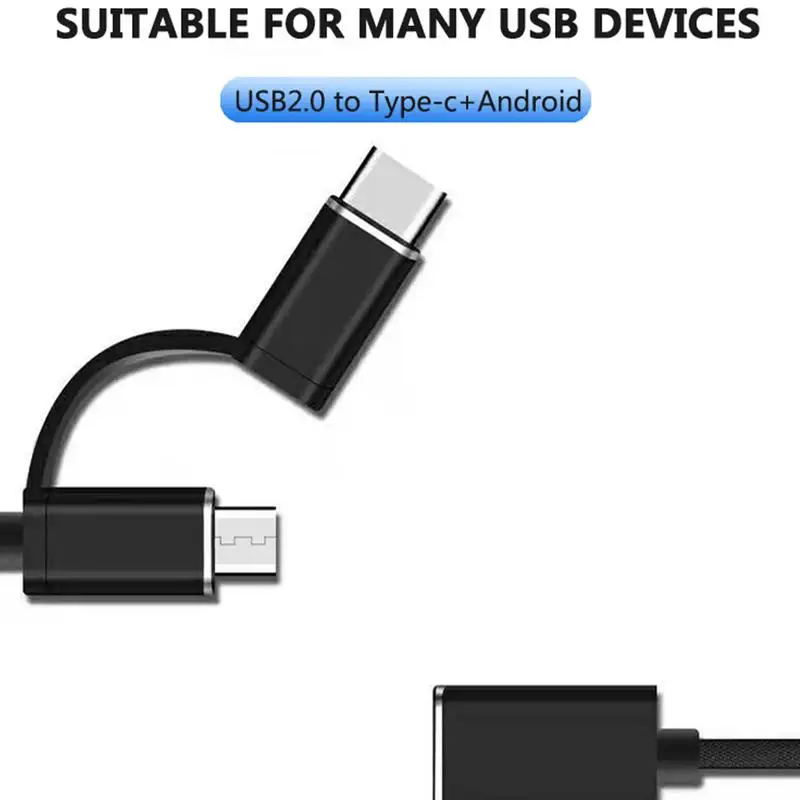 2 In 1 USB 3.0 OTG Adapter Type C & MicroUSB To USB 3.0 Adapter Cable OTG Convertor For Data Transfer Gamepad Flash Charging