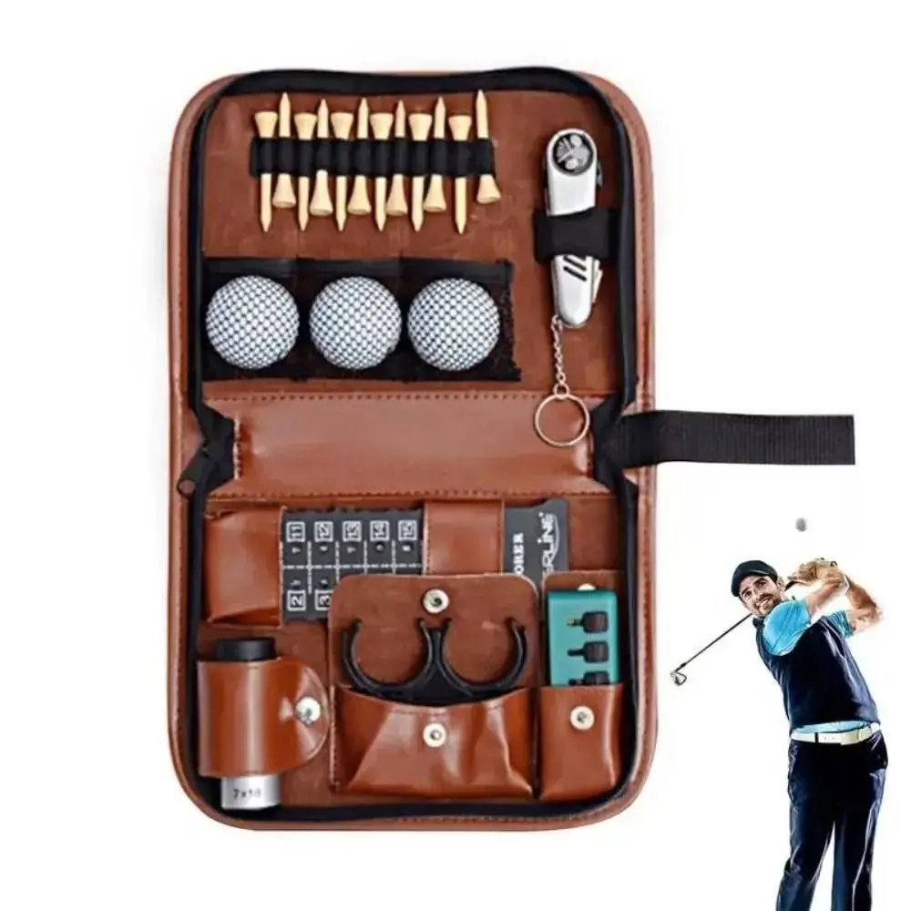 New Multipurpose Golf Tool Bag PU Leather Large Capacity Golf Tour Bag Portable Men Golf Supplies