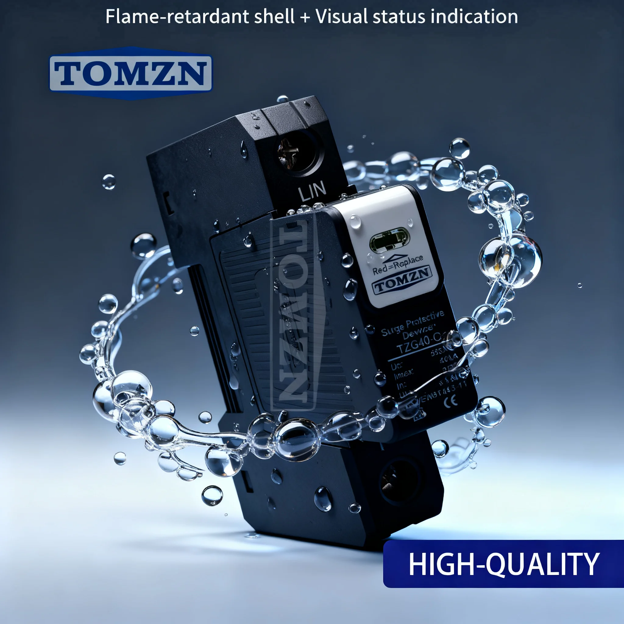 TOMZN TZG40-B/C/D SPD para Trilho DIN, Plugável, 1P-4P, PA66, 110-220V AC, 10/20/30kA, T2, para Proteção contra Raios em Escritórios/PC