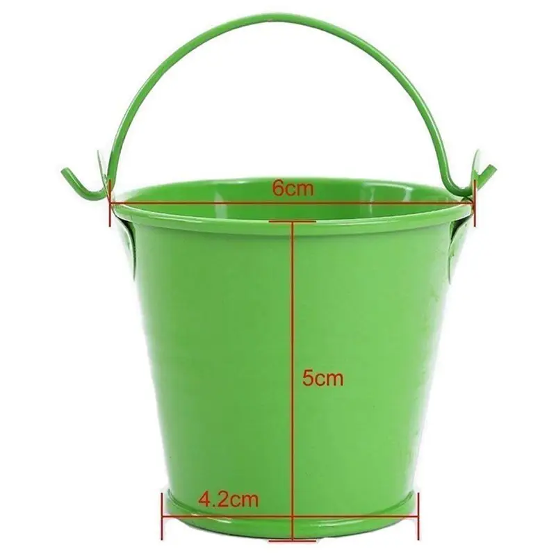 12pcs Planter for Flowers Mini Buckets Metal Table Decoration (Random Color)