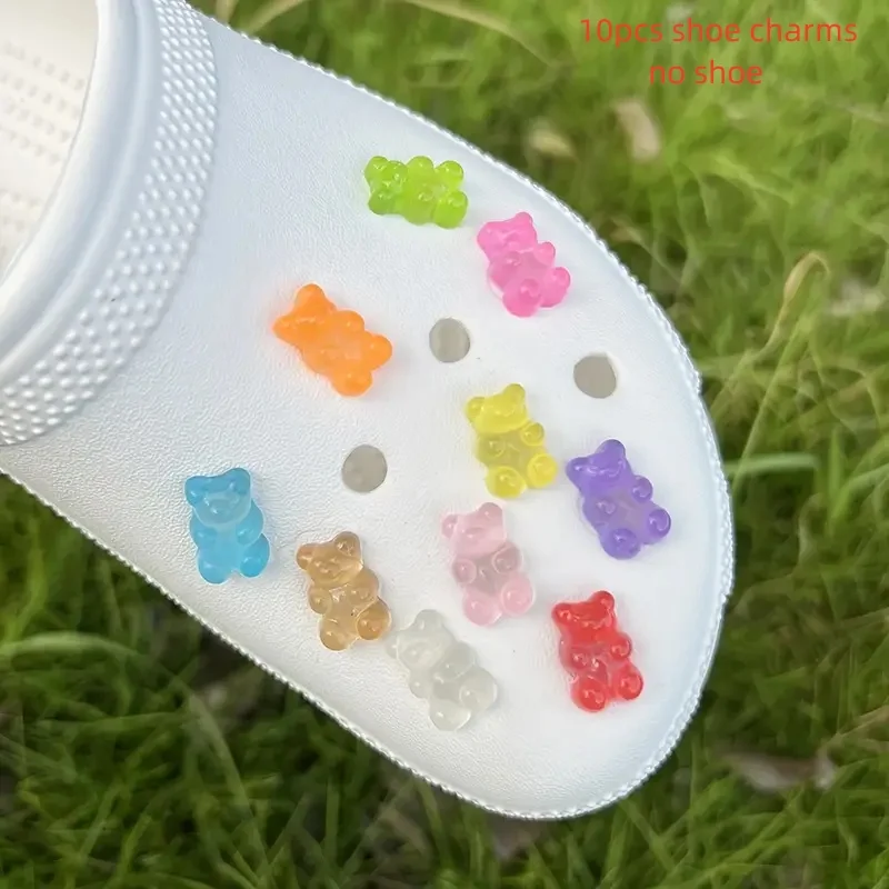 Glow-in-the-Dark Cute Bear Shoe Charms - Luminous DIY Shoe Decoration Accessories for Clogs — 1