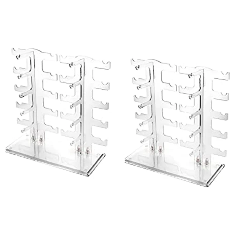 Óculos transparentes Display Stand, Óculos de sol Frame, pode segurar 10 pares de óculos, 2 pcs