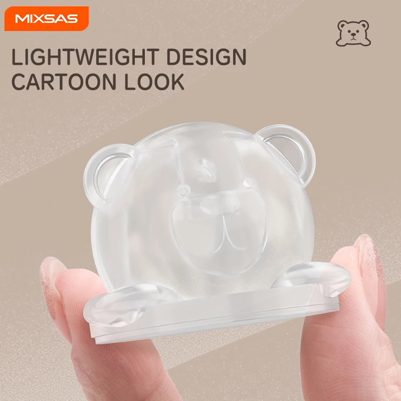 

MIXSAS Little Bear Transparent Door Stopper Shape Anti-collision Magnetic Door Holder Sticker Hidden&Punching Floor Door Stop