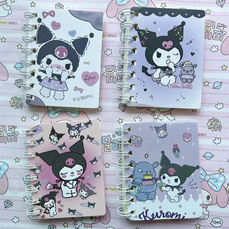 5 Styles Sanrio Mymelody Kuromi Cinnamoroll Pochacco Cute A7 Coil Notebook Student Diary Notepad Line Inner Pages Gift