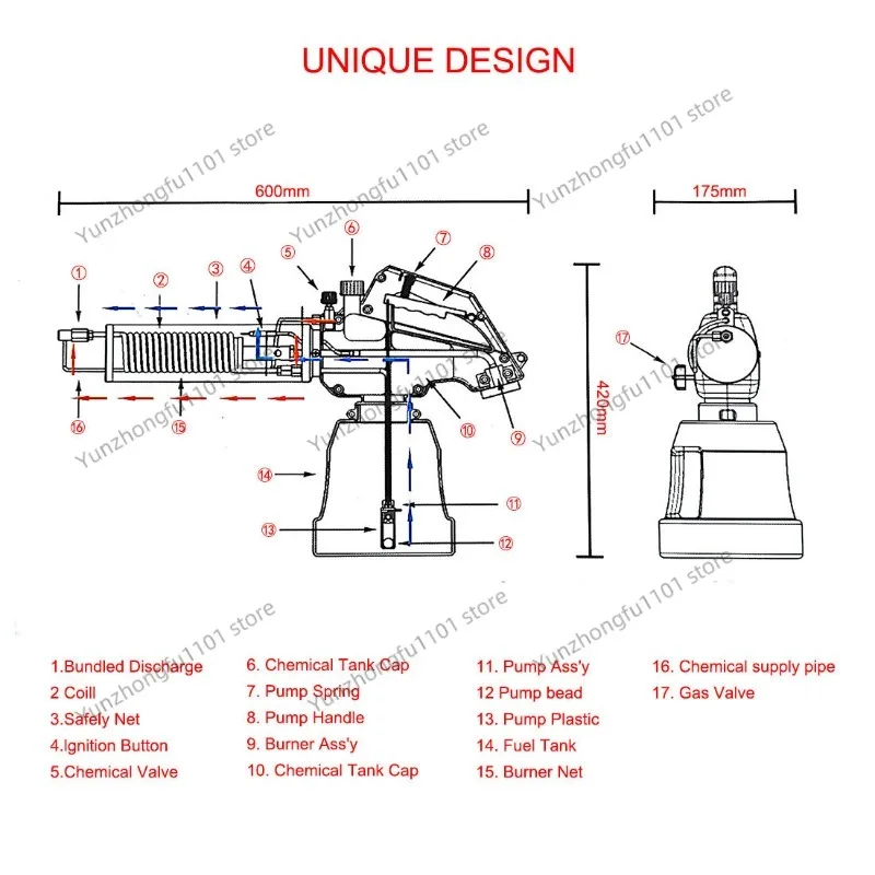 MF-100 Spray Machine Agricultural Mini Fogging Machine Garden Portable Handheld Sprayer Small Thermal Fogger Sprayer Machine