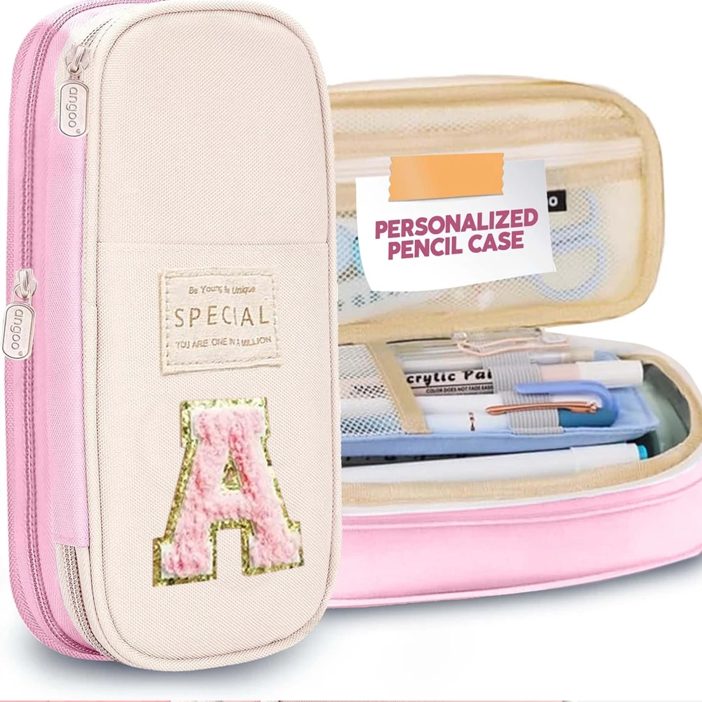 

DIY имя письмо на заказ Kawaii пенал эстетический пенал большой емкости школьная сумка для девочек подарок на день рождения поставки