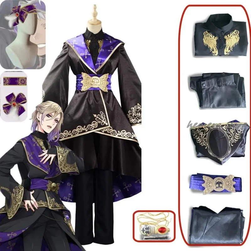 IN STOCK Riddle Cosplay Game Twisted Wonderland Costume Cloak Halloween Unisex Costumes Twisted Wonderland Cosplay Plus Size