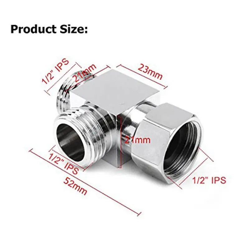 

A5YD "3-Way Diverter Hose Fitting Brass для T-разъем Adapter Adapter Bath для угла для шланга клапанов хромированные Dur