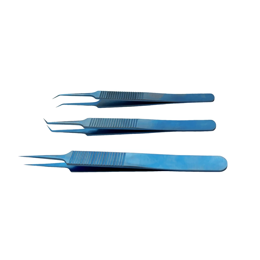 Pince à cheveux en titane pour greffe capillaire, angulaire/droite, 115 mm, forceps d'implantation FUE