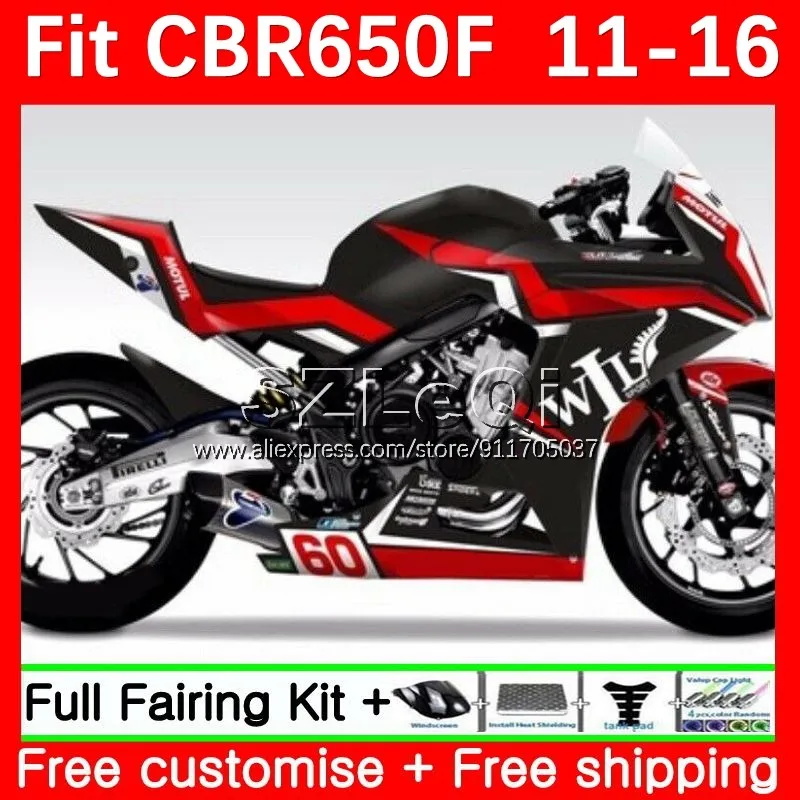 Injection + Decal For HONDA CBR 650F 650 CBR650 F Gloss color CBR650F 11 12 13 14 41No.1 CBR-650F 2015 2016 2017 2018 Fairing