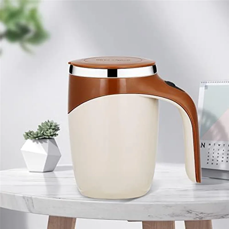 

AD30-2PCS Lazy Coffee Stirring Cup Auto Stirring Cup Magnetic Rotating Electric Milk Cup Mark Cup 304 Stainless Steel Easy Insta