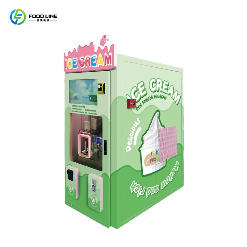 

Frozen Vending Machine for Ice Cream Meat Dumplings Milk with Coin, Cashless Payment Option