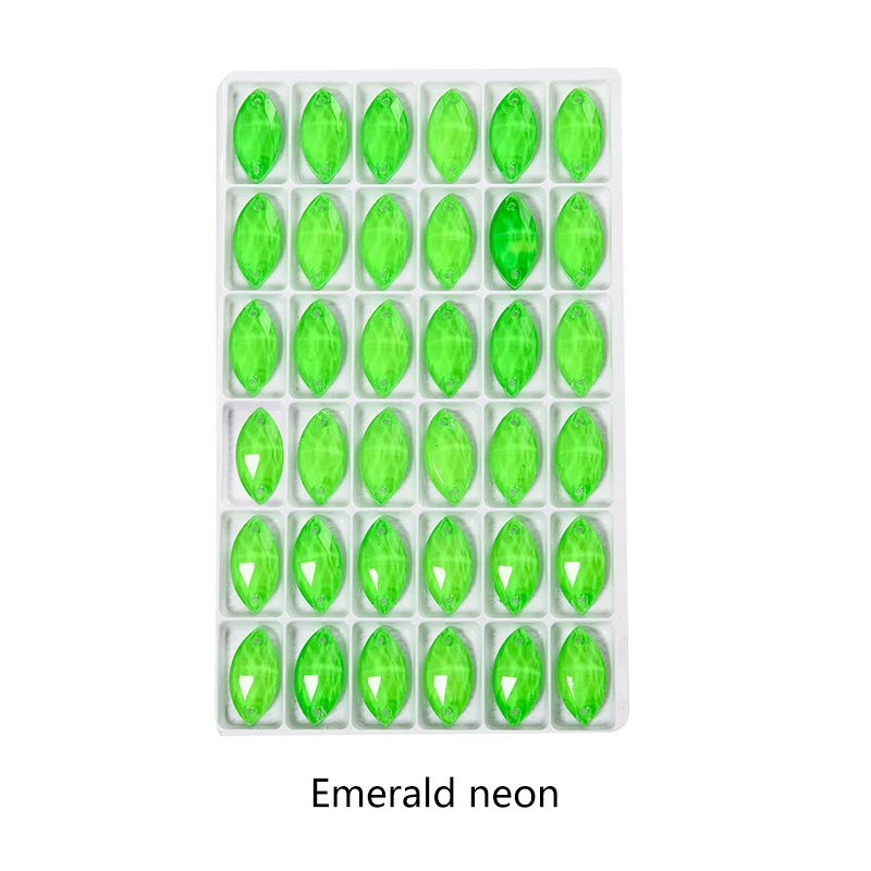 BOBOHOO Navette Mehrfarbige Glas-Nähsteine, Kristall-Flachsteine zum Aufnähen, Strass-Steine für DIY-Kleidung, Hochzeitskleider – Detail 7