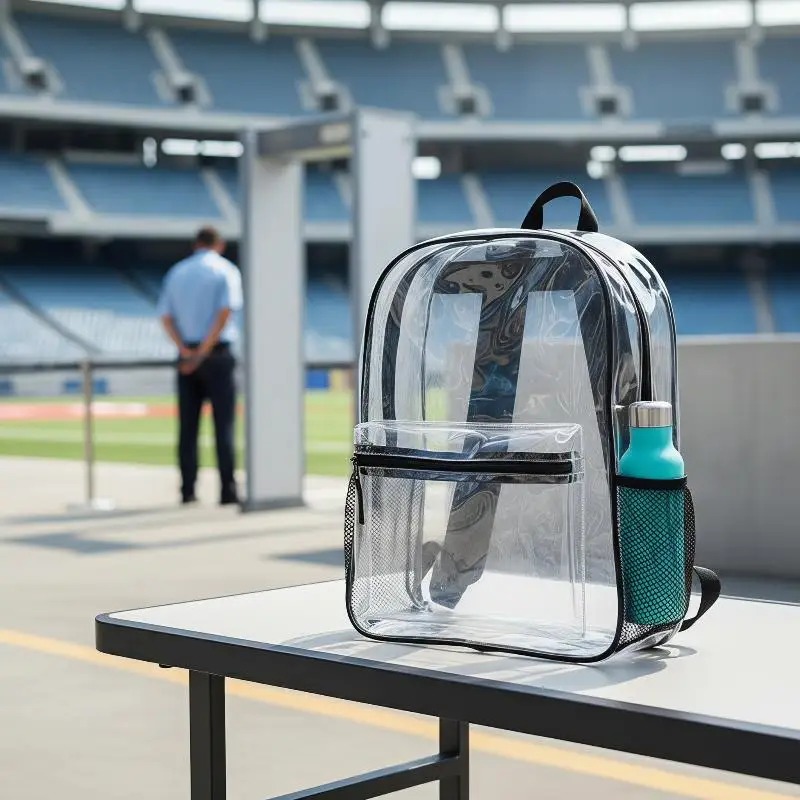 Clear Transparent PVC Backpack Waterproof 1Pcs Durable for Baseball Stadium Outdoor Sports Concerts