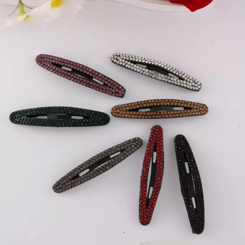 超光沢のあるラインストーンエンドウ豆型ヘアピンヘアアクセサリー女性用