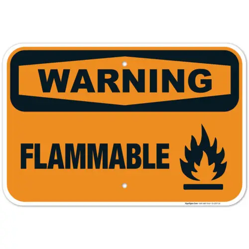 Flammable Sign, OSHA Warning Sign,