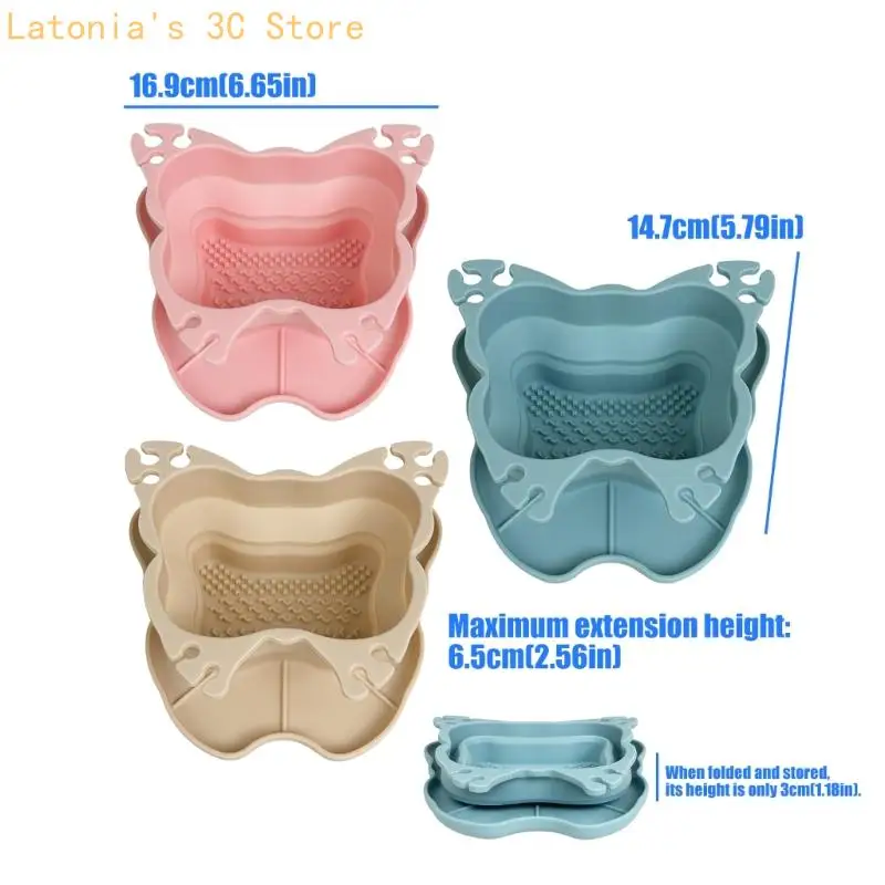Make-up-Pinsel-Malpinsel-Spülbecher mit strukturierter Innenseite und Pinselhaltern X3UB – Detail 6
