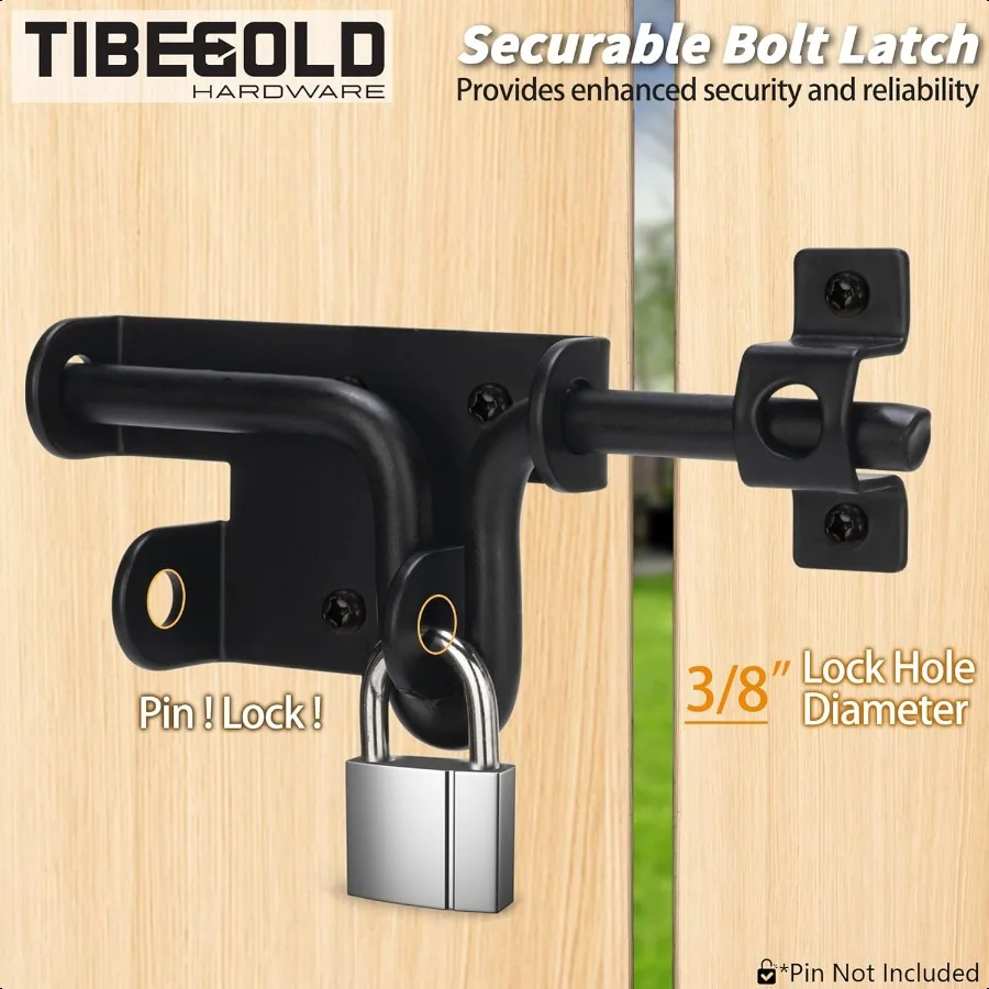 مزلاج بوابة بولت منزلق مع فتحة قفل سياج عالي التحمل مزلاج بوابة مسمار منزلق للسياج الخشبي مزلاج منزلق للأبواب الخارجية f #5