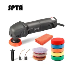 SPTA Mini Polishing Machine Buffer Rotary Polisher M14 Thread with 5Pcs Spopng Pads & 3Pcs Wool Pads For Car Detailing Polishing