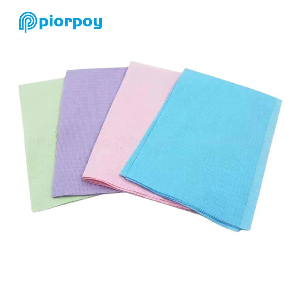 PIORPOY 125Pcs/Bag Disposable Cleaning Pads Dental Clean Bib Pad Cordless Leaves Waterproof Covers Dental Napkins Tattoo Tools