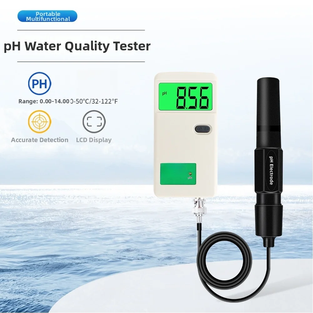 pH 3012 Digital pH Meter with Temperature Compensation 0-50 C for Aquarium Pool Drinking Water Testing Portable LCD Display