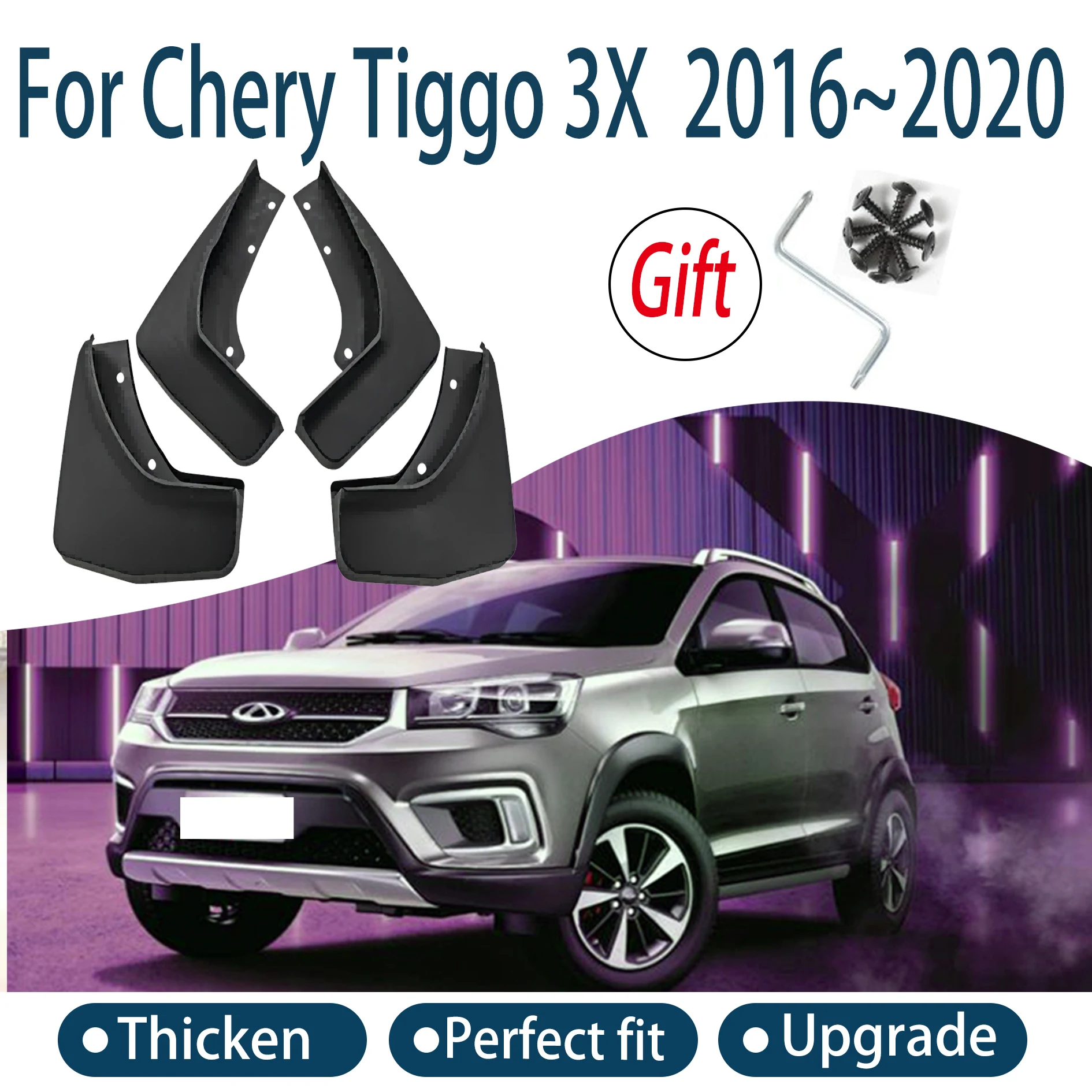 

Auto Parts For Chery Tiggo 3x 2 2016~2020 2019 DR3 Fender Lining New Car Front Rear Wheel Splash Guard Accessories Mudguard Skin