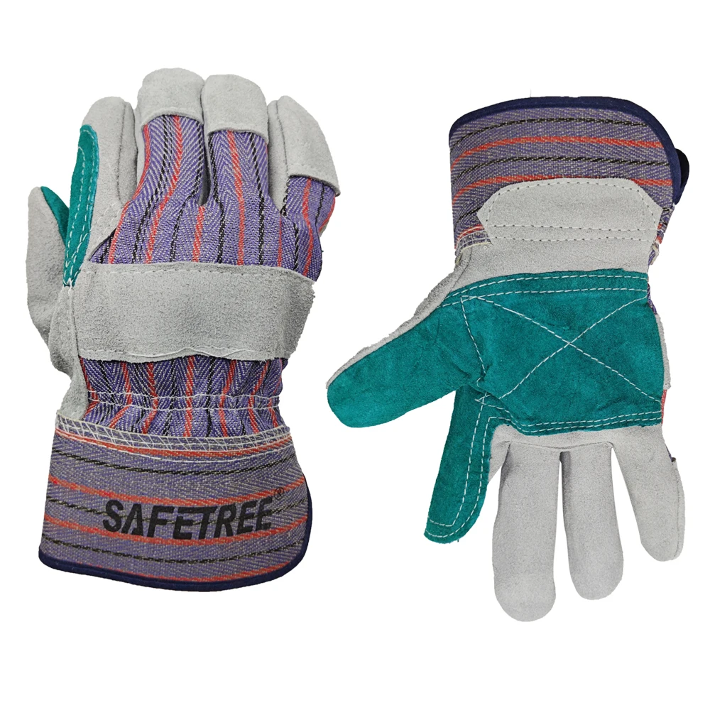 SAFETREE 4244X Cowhide Leather Welding Gloves Heat Resistant Welder Hand Glove Palm Reinforced Heavy Duty Durable