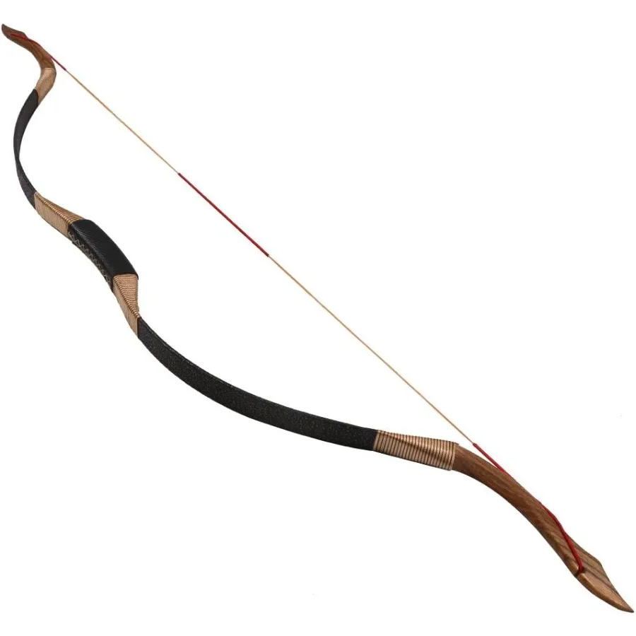 TOPARCHERY Black Hunter Traditioneller Recurvebogen 53'' Bogenschießen Jagd Handgefertigter Pferdebogen Langbogen 30-50 lbs
