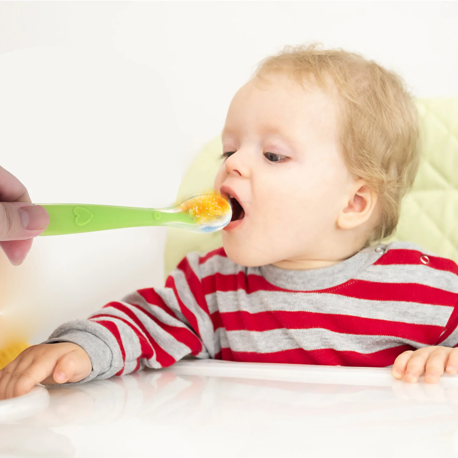 4 Uds. Cuchara de comida sólida, vajilla para niños, cucharas para bebés de silicona fáciles de sostener para