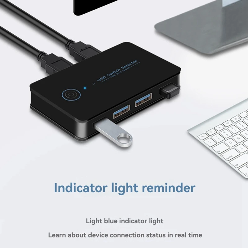 حار TTKK USB KVM التبديل USB المشتركة الجلاد 2 في 4 خارج لأجهزة الكمبيوتر المحمول لوحة المفاتيح ماوس طابعة USB التبديل مهايئ توزيع
