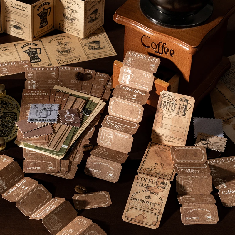 2 paquetes/lote de bloc de notas de papel retro para mensajes de la serie Coffee Business Guide
