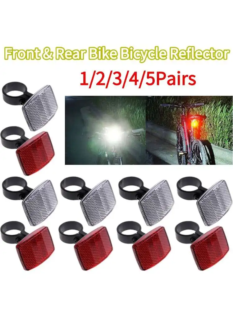 AliExpress Front & Rear Bike Bicycle Reflector Set Red White Fixed Mounting Bracket Warning Light Bike Handlebar Reflector Bike Accessories