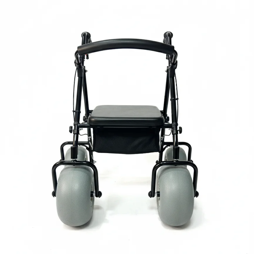 ARY MEDICAL Rust-Proof Aluminum Alloy Beach Walker Large Balloon Wheels Lightweight Sand Rollator CE Certified 100kg Capacity