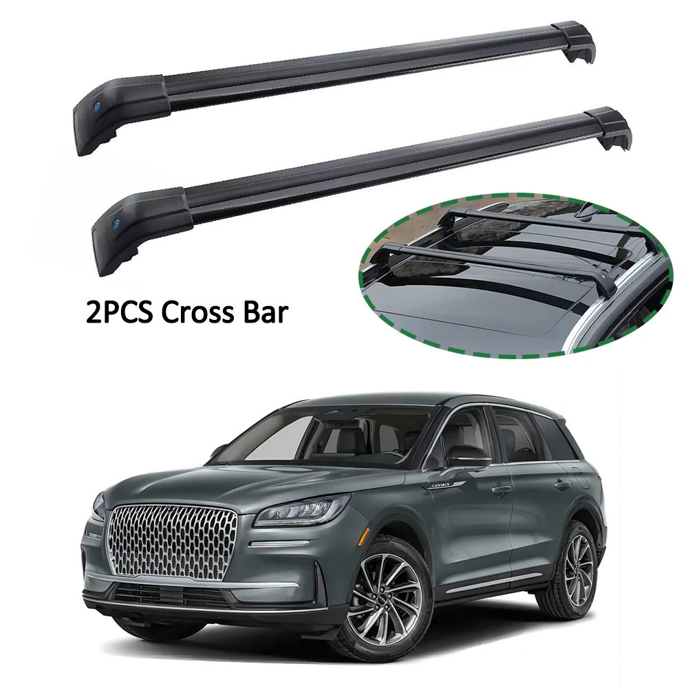 2PCS Cross Bar Fits For Lincoln Corsair 2020-2025 Roof Rail Rack Lockable Cargo Carrier Crossbars Kayak Bar Baggage