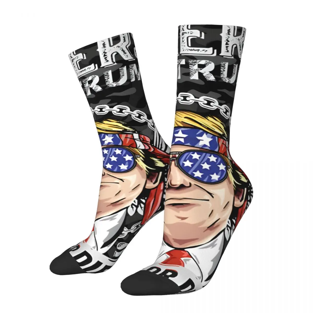 Funny Happy Cool Men's Socks Vintage Harajuku T-Trump Street Style Novelty Casual Crew Crazy Sock Gift Printed