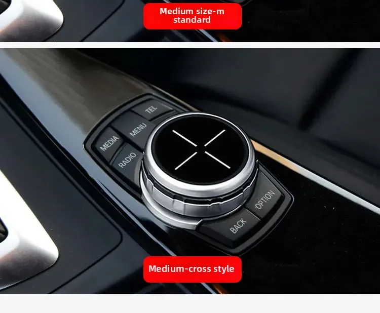 For BMW 1 2 3 4 5 6 7 Series X1 X5 X6 F20 F30 F10 F07 E60 E90 E70 IDrive Car Multimedia Big Knob Covers Button Trim Control
