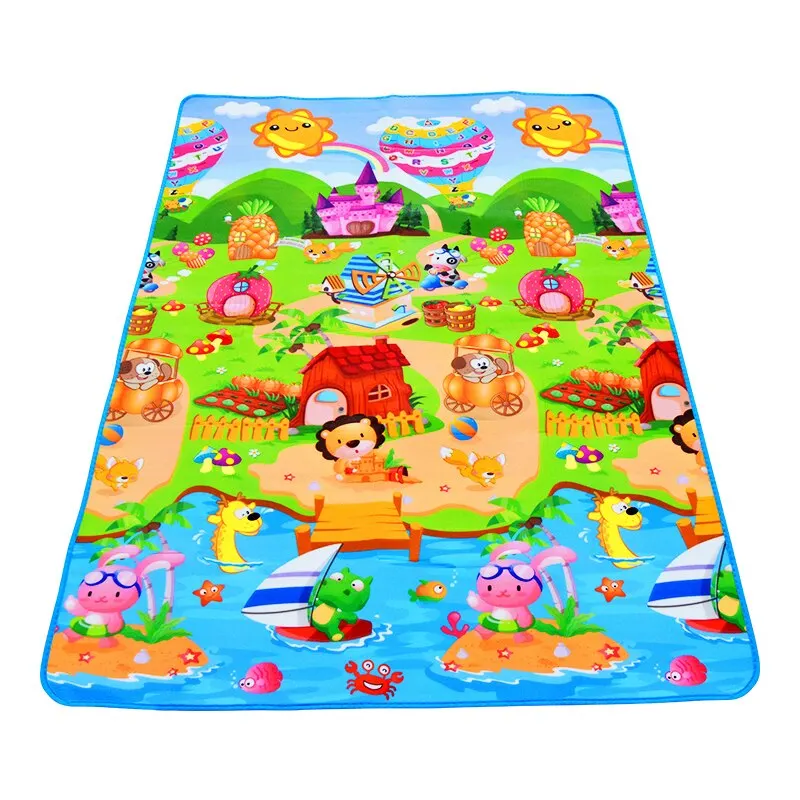 Alfombra para bebés 180x120x0,3 cm, alfombra para niños, juguetes para juegos, actividad, gimnasio, impermeable, suelo suave para interior al aire